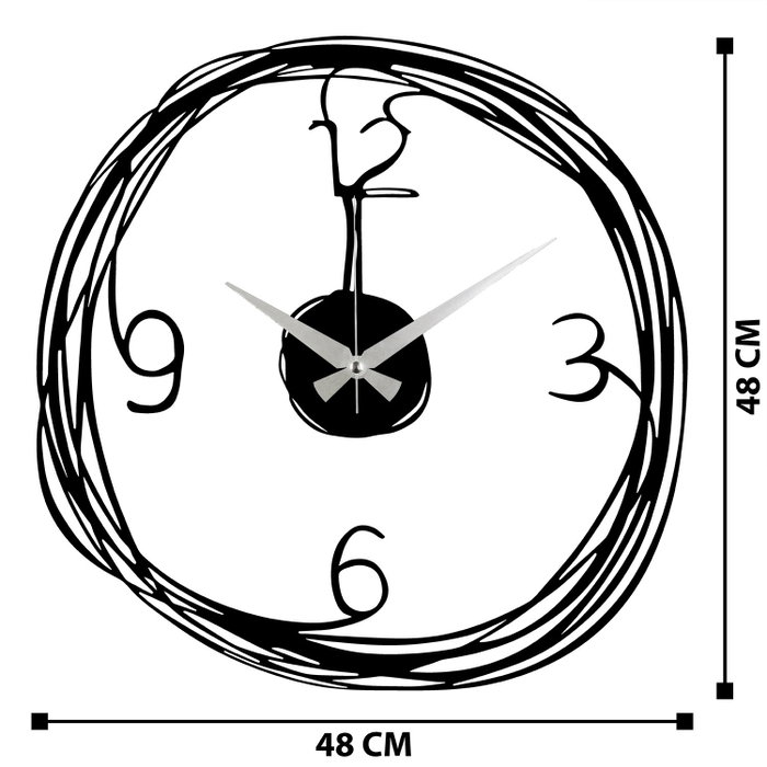 Wallity Gergo Reloj de Pared Decorativo de Metal Negro